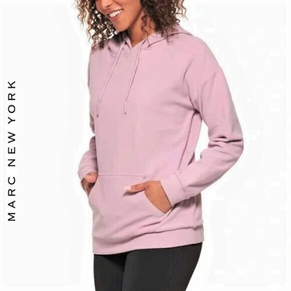 NWT Marc NY Cozy Cotton Blend Kangaroo Pocket Drawstring Hoodie - Picture 1 of 4